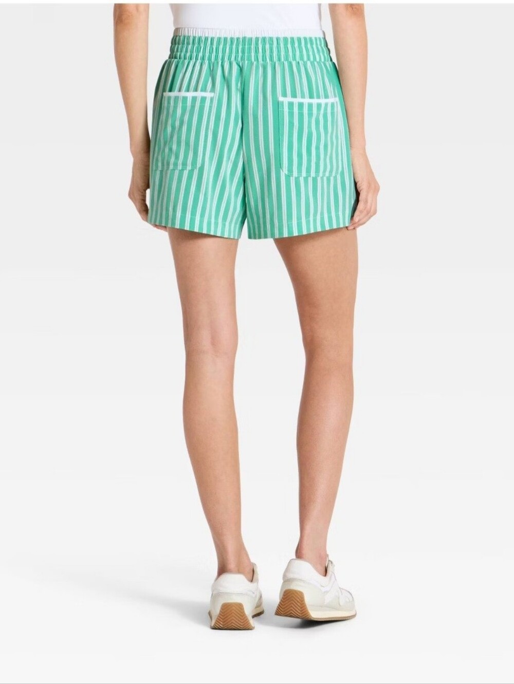 Women's Active Light Travel Shorts - All In Motion Green Striped S - Picture 2 of 3
